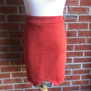 Newbury Kustom Faux Suede Envelope Mini Skirt - Juniors Large